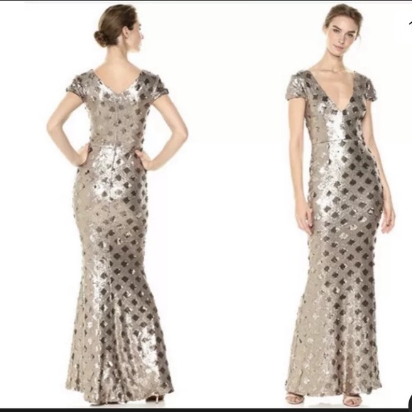 🌟 Dress the population gold sequin gown - Picture 2 of 11